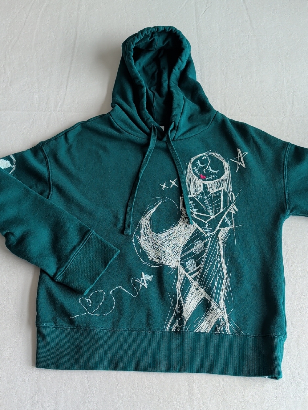 Disney Nightmare Before Christmas Green Sally Hoodie Kids Size Large